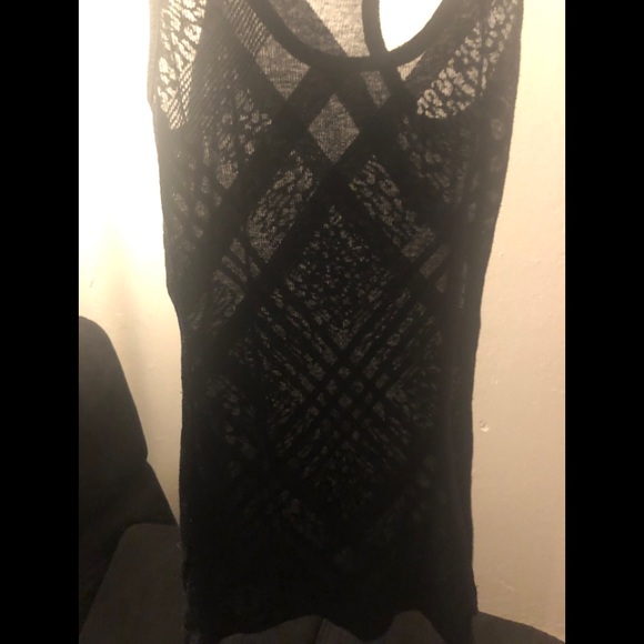 Lace black tank top, mesh - Picture 4 of 4